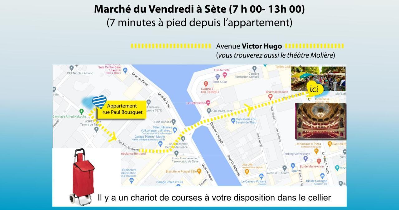 Apartmán + Jardin Au Calme Avec Bbq + Cellier + Garage Sète Exteriér fotografie